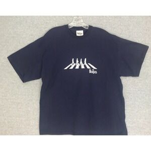 The Beatles Abbey Road Silhouette art T-Shirt Mens XXL Blue Short Sleeve Cotton